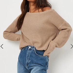 Missguided Beige Sweater Medium Large